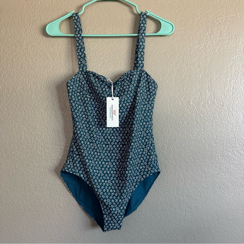Vineyard Vines Blue Floral One-piece Swimwear